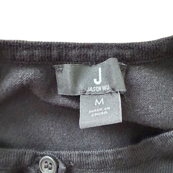 J Jason Wu Cardigan Peplum Sweater Black Medium - Picture 3 of 4